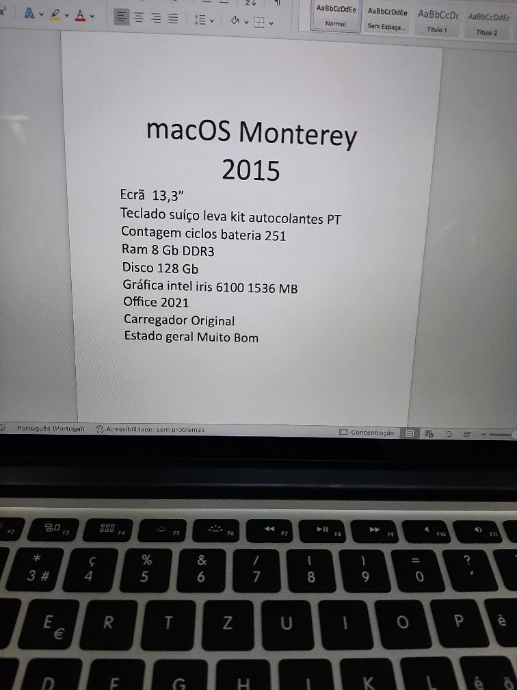Macbook Pro A1502 I5 de 2015