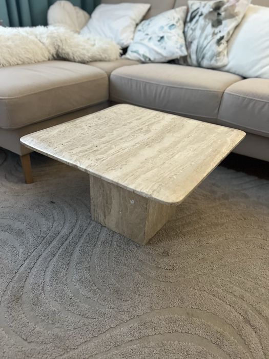 Stolik trawertynowy kamienny - trawertyn lata 70 80 vintage design