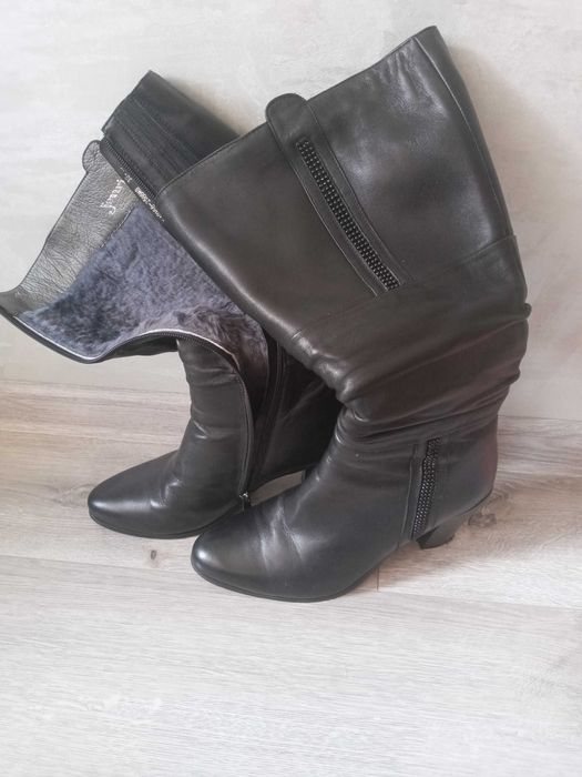 Сапожки шкіряні зимові 38р.