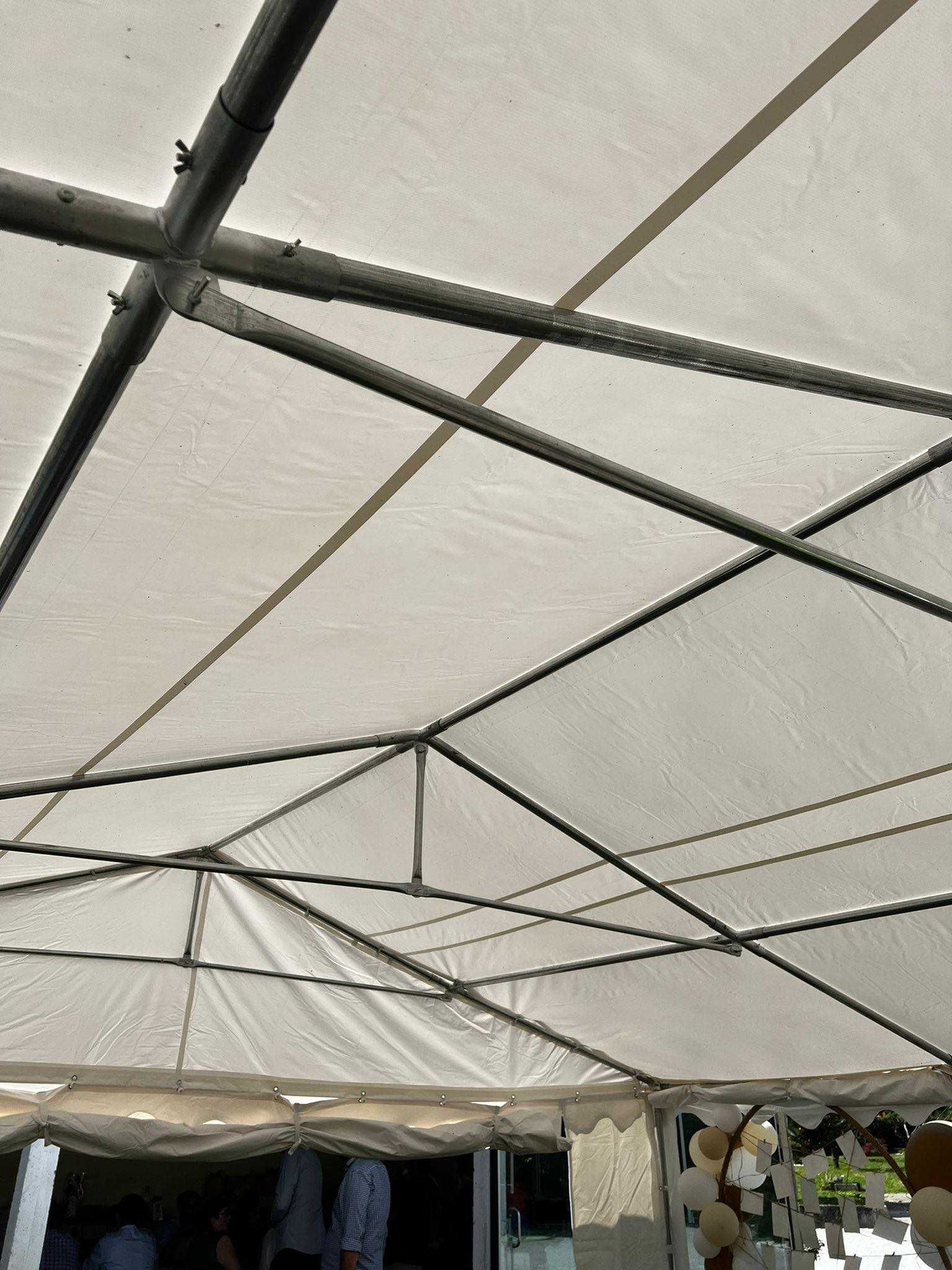 Tenda para festas 6x12 m, PVC 750, com base reforçada, branca PRO