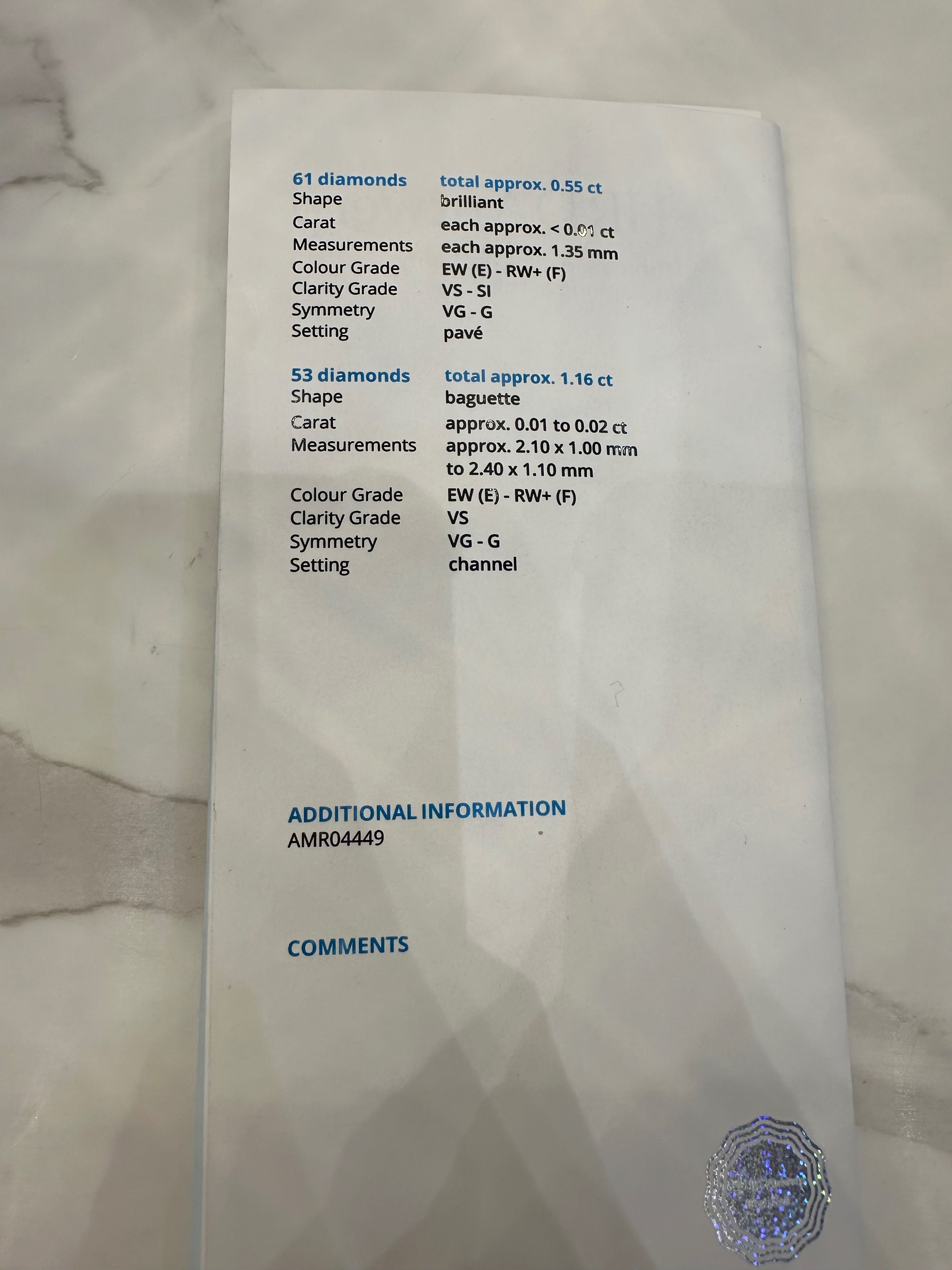 Pierścionek Infinity z diamentami naturalnymi 1.71 Ct