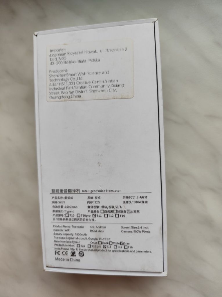 Translator tłumacz elektroniczny wifi
