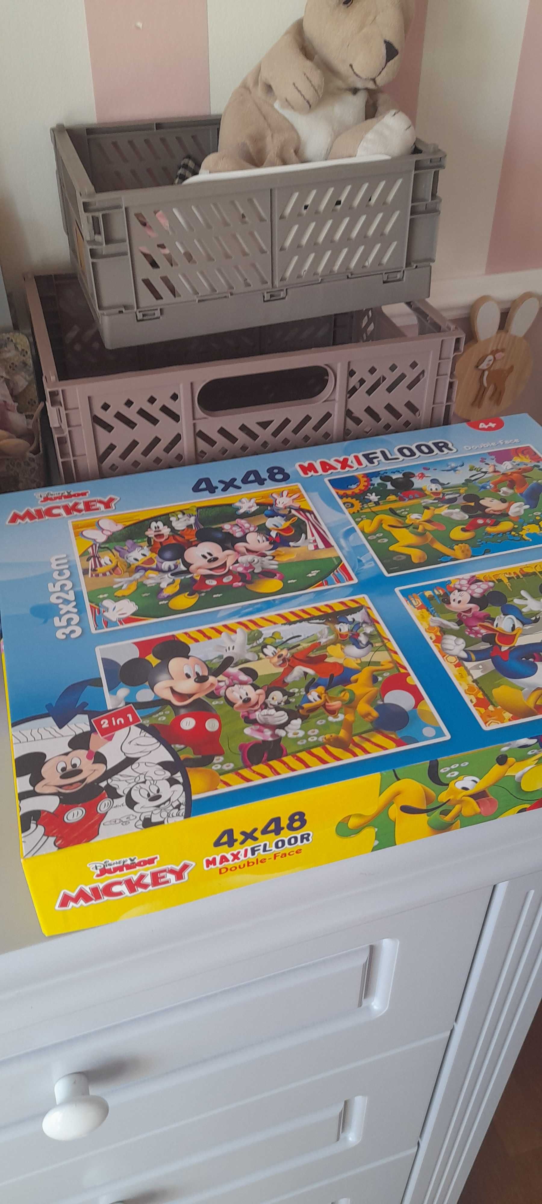 Nowe Puzzle z Myszką Mickey zestaw 4 układanek do malowania od spodu