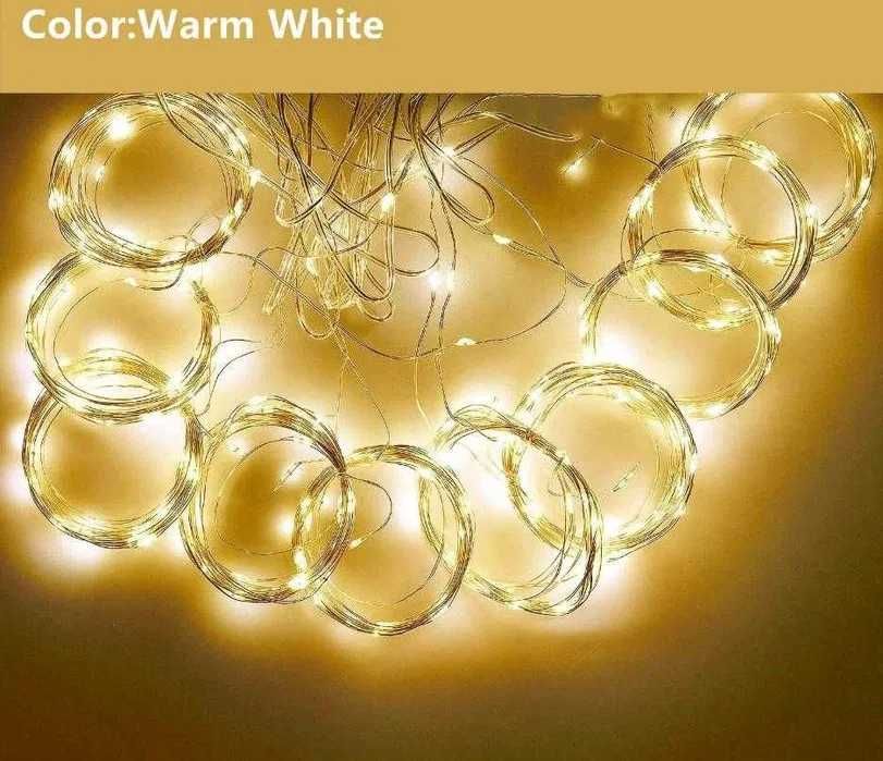 Гирлянда штора на проволоке "Капля росы" 3х2 Теплый белый 200LED