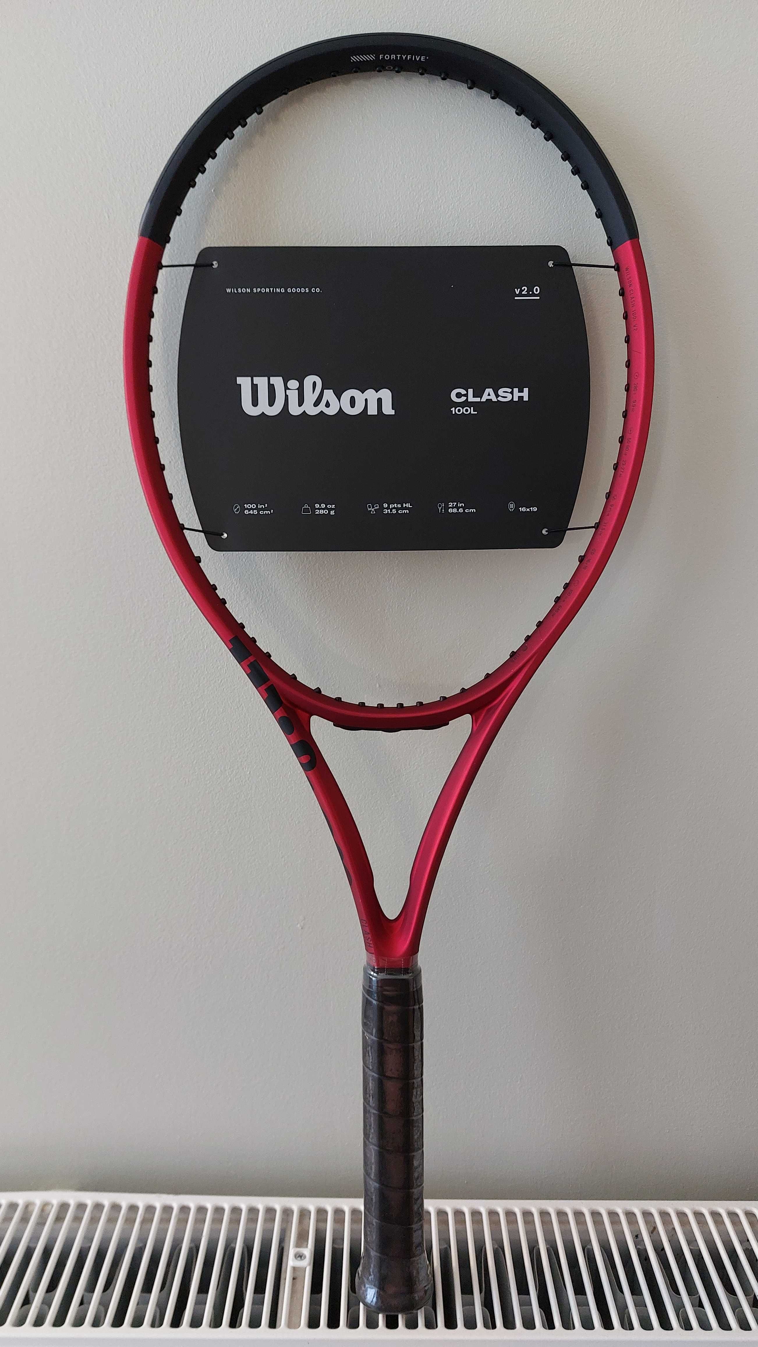 Rakieta tenisowa Wilson Clash 100L V2.0 L2 z naciągiem.