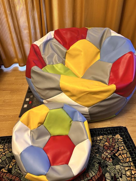 OKAZJA! pufa xxl kolorowa piłka + mała pufka