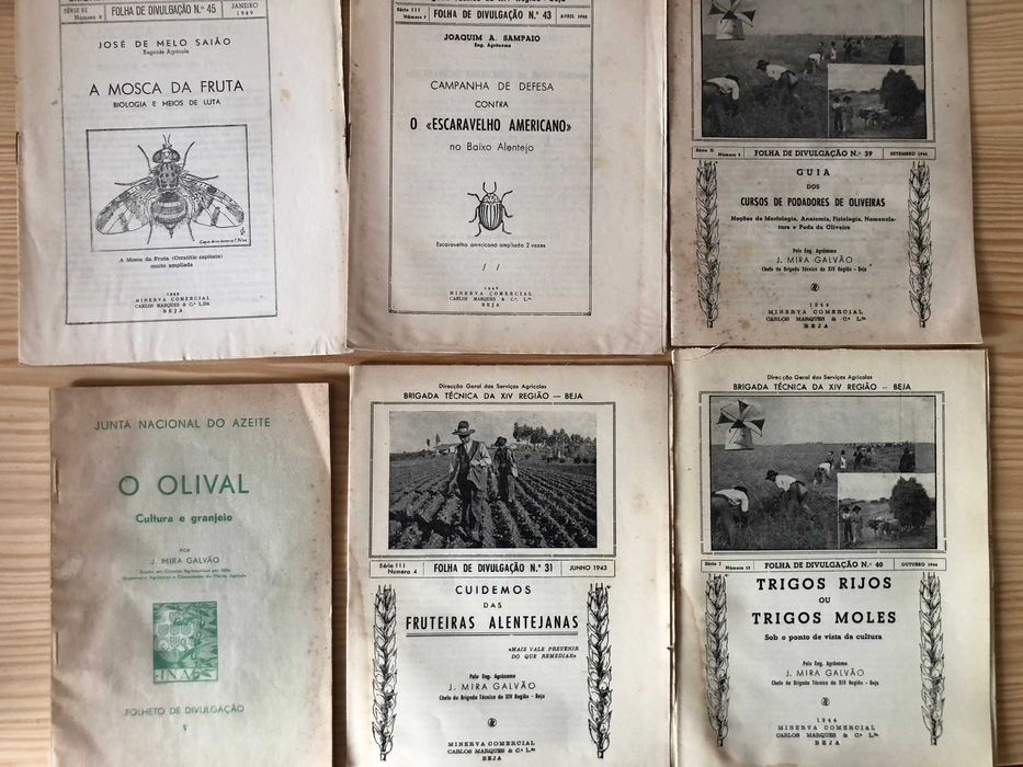 Livros, revistas e brochuras sobre Agricultura - Eng. Mira Galvão