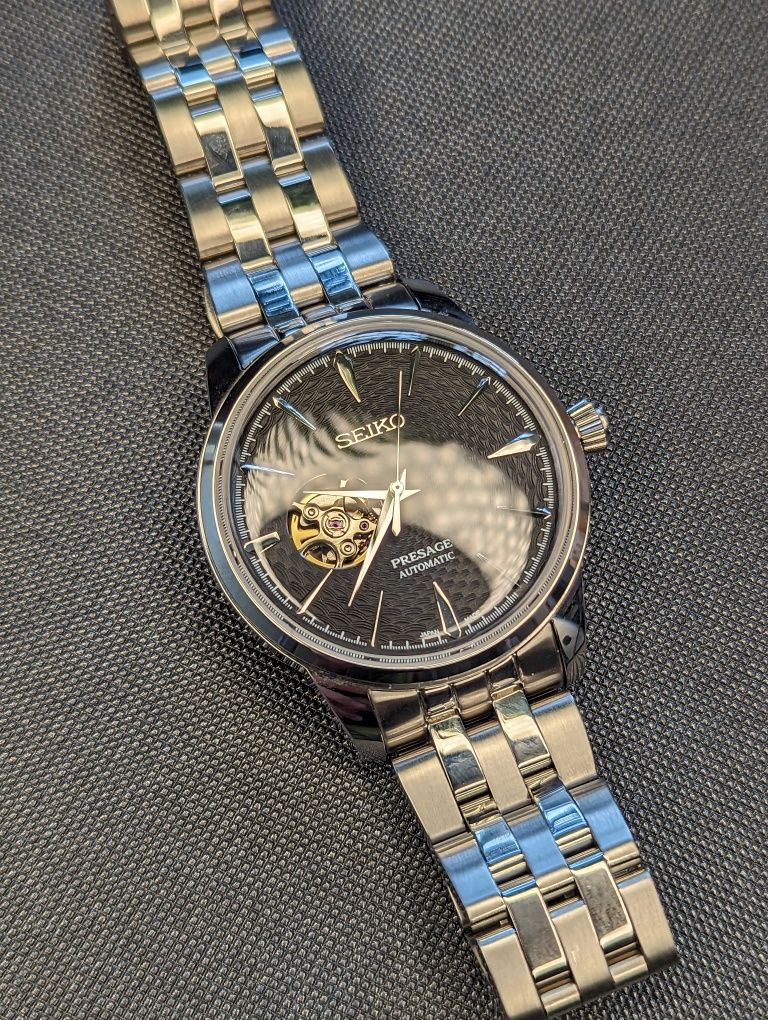 Seiko coctail czarny mod open heart