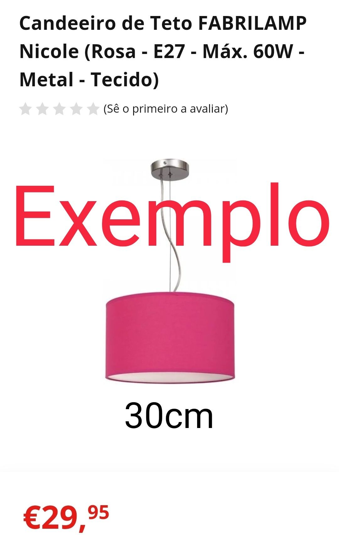 Candeeiro teto Rosa 50cm c NOVO