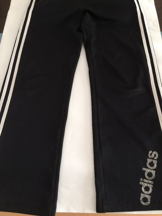 Adidas spodnie dresowe damskie oryginalne kolor czarny rozmiar 158cm