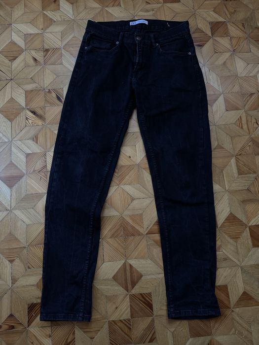 Czarne jeansy męskie Zara prosta nogawka