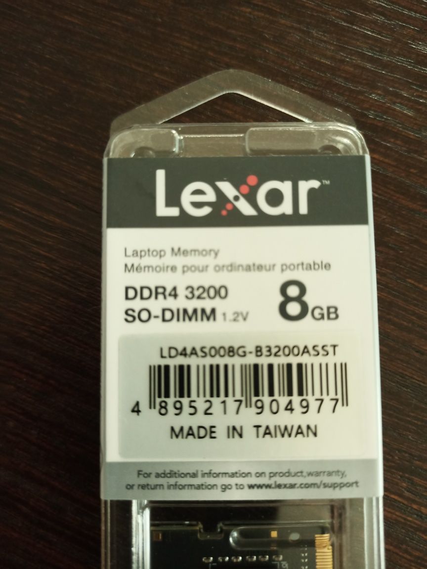 Модуль пам'яті Lexar SoDIMM DDR4 8GB 3200MHz (LD4AS008G-B3200GSST)