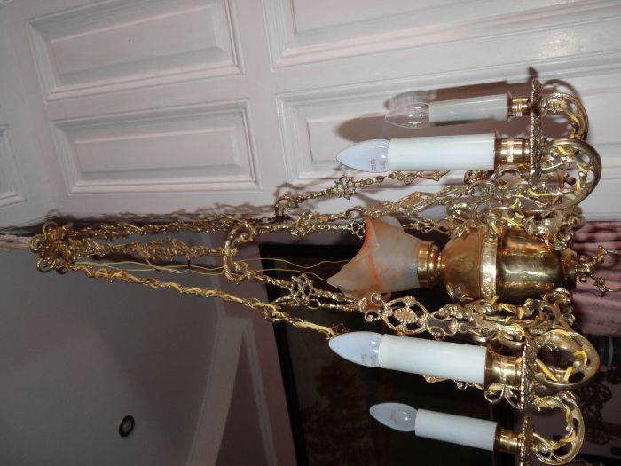 Люстра новая Латунь