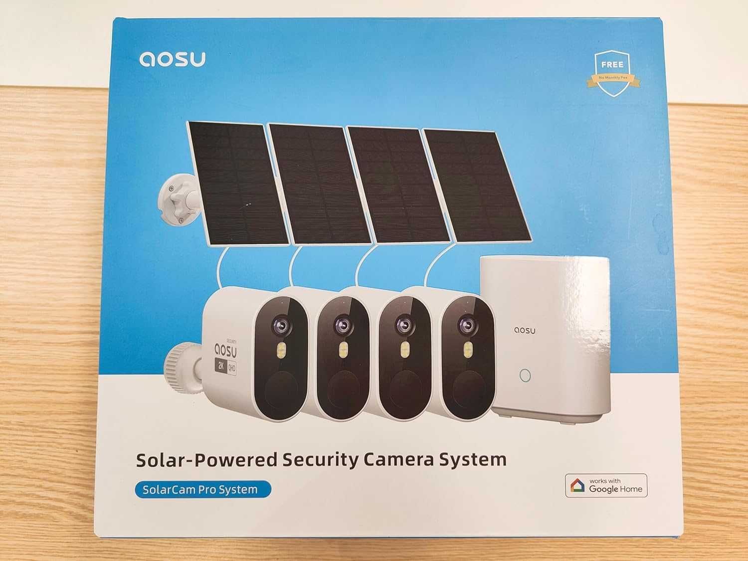 Kamera solarna monitoringowa 2K QHD zewnętrzna,  zestaw 4 + 1 AOSU