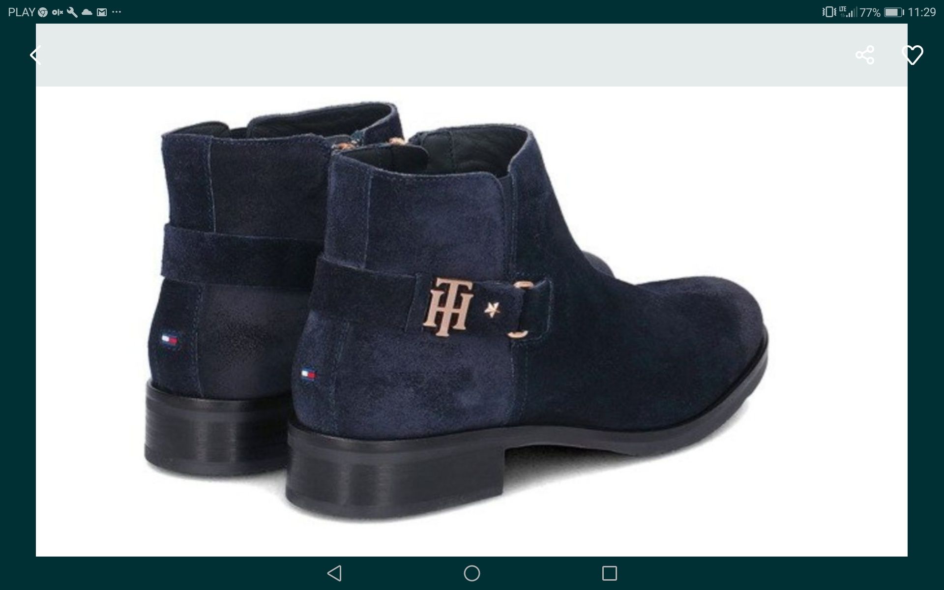 Tommy Hilfiger oryginalne zamszowe granatowe buty botki damskie 36/37