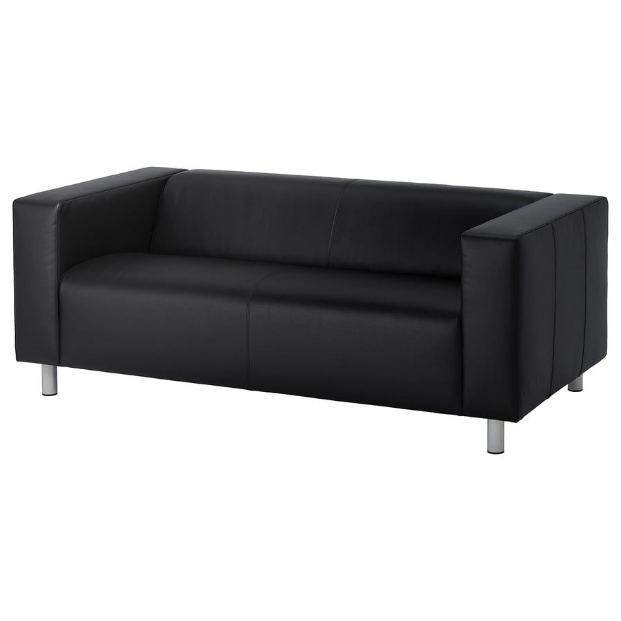 Sofa dwuosobowa czarna eko skóra