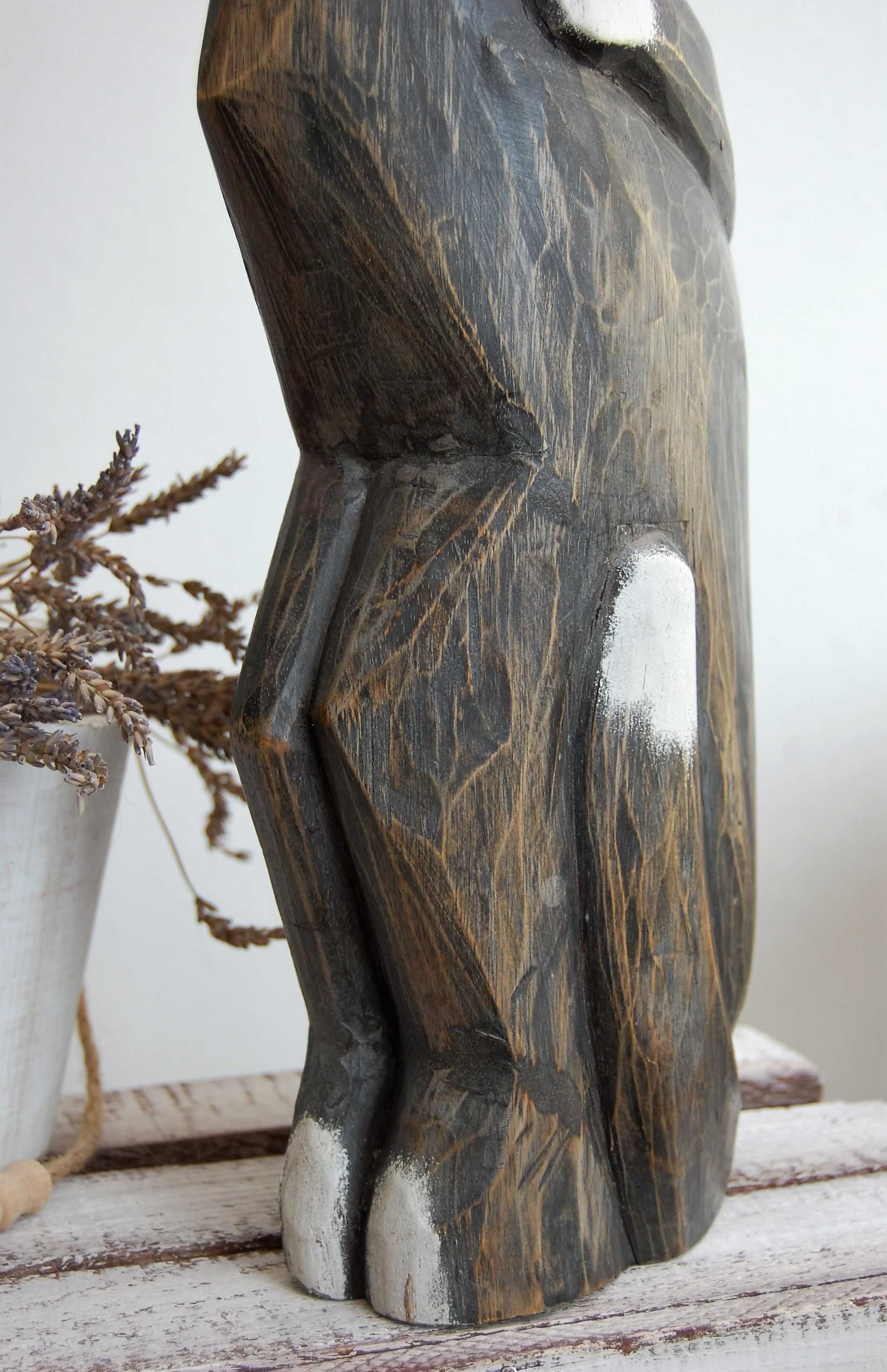 Kot, figura, rzeźba z drewna egzotycznego mango, rękodzieło, 60 cm