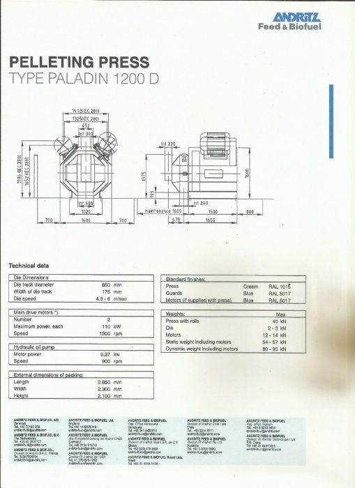 Granulator -Pelleciarka Paladin 180 kw