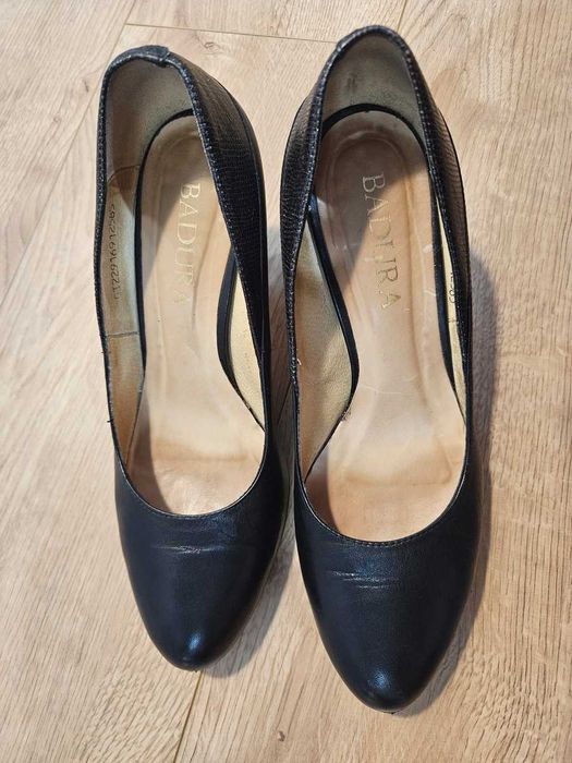 Czarne buty damskie badura, rozmiar 39, czółenka na słupku