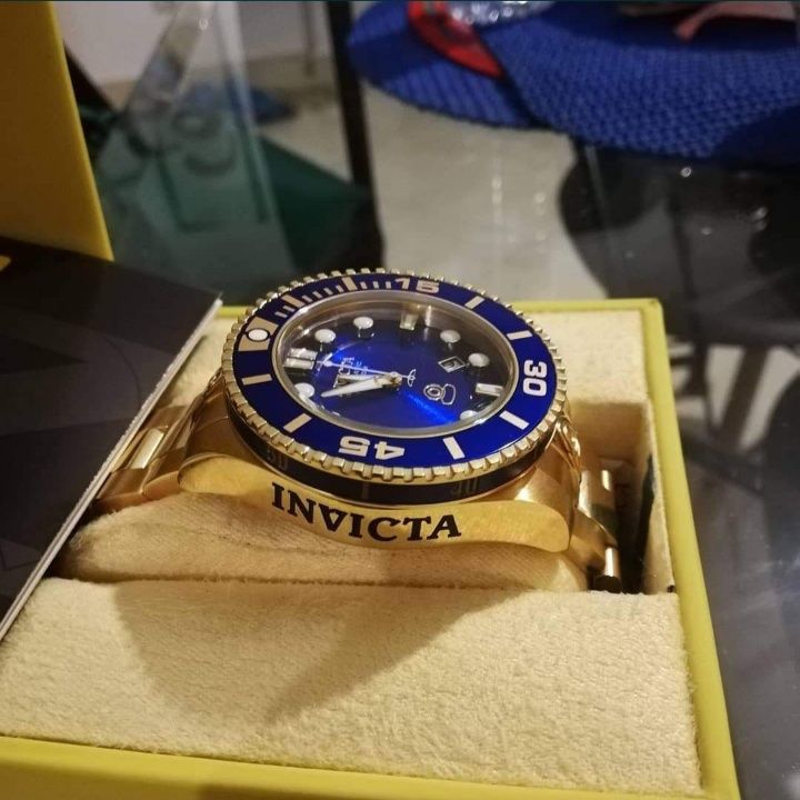 Relógio invicta pro diver 19806 plaqueado 18k ouro