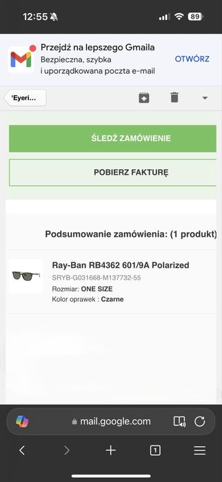 Okulary przeciwsłoneczne z polaryzacją Rayban RB4362
