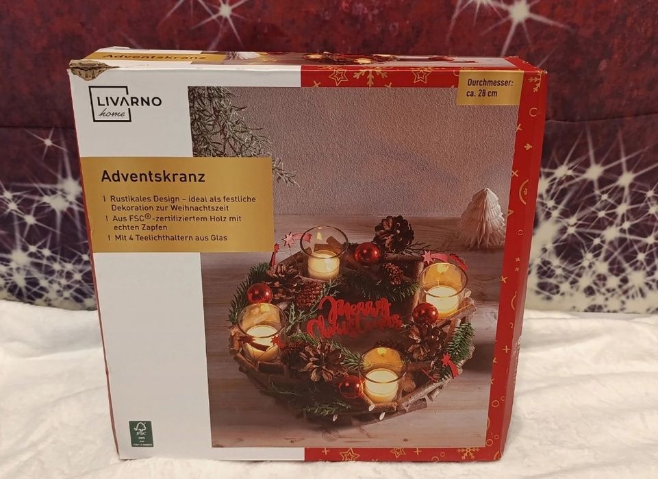 Livarno home – Wieniec/ stroik świąteczny 28 cm – rustykalny