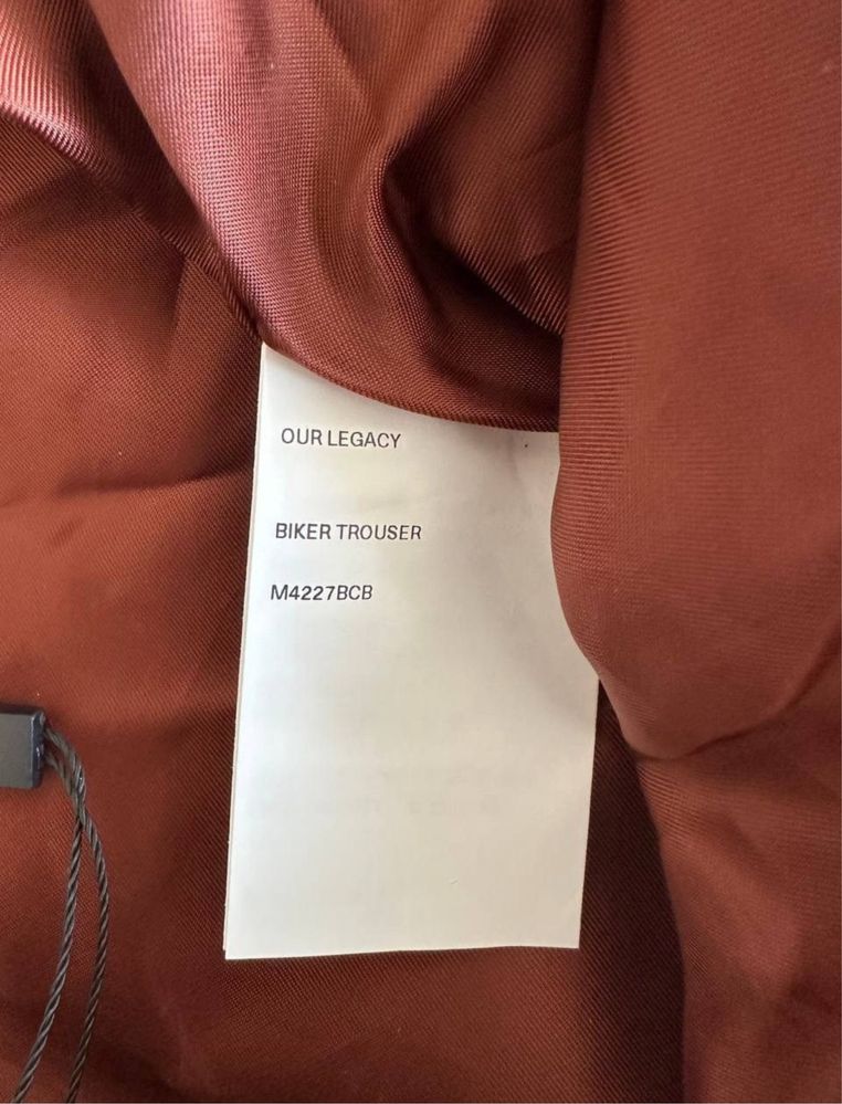 шкіряні штани Our Legacy Fw2022 Cognac Brown Cow Leather Biker Trouser