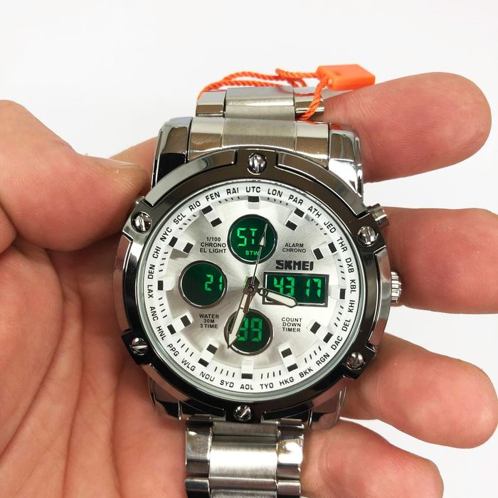 годинник наручний чоловічий SKMEI 1389SI SILVER