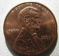 Монета 1 цент one cent США гульден шилинг франк рубль копейка