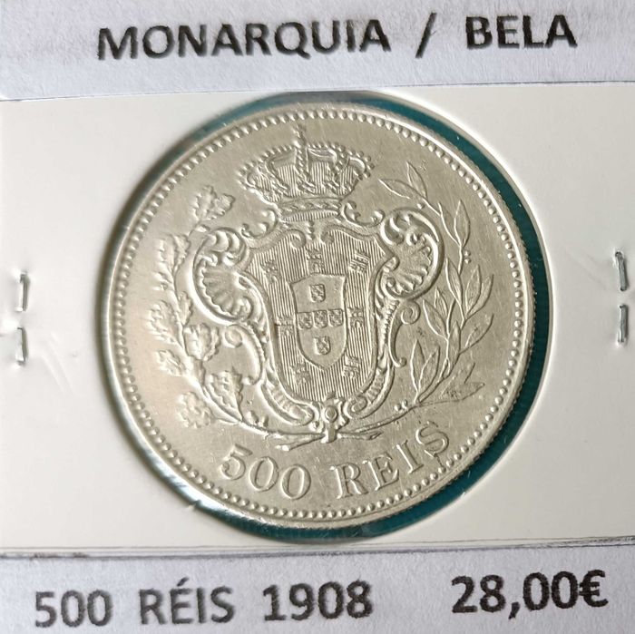 Moeda 5 tostões da Monarquia Portuguesa D. Manuel II  (500 Réis PRATA)