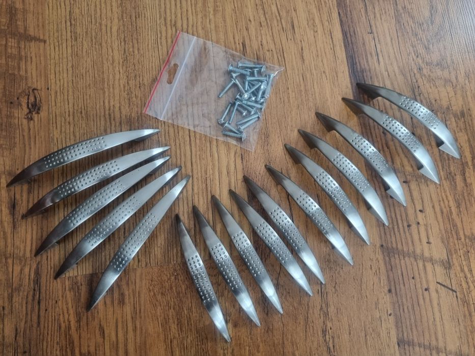 Uchwyty do szafek, satynowe, 16 szt.