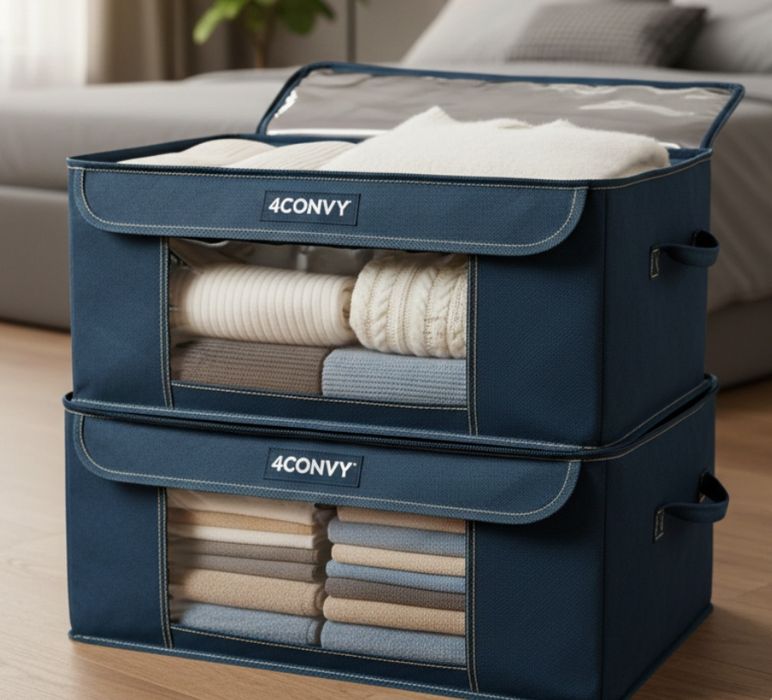 2x Pokrowiec Organizer na Ubrania, Zabawki, Pościel 24L ze Stelażem