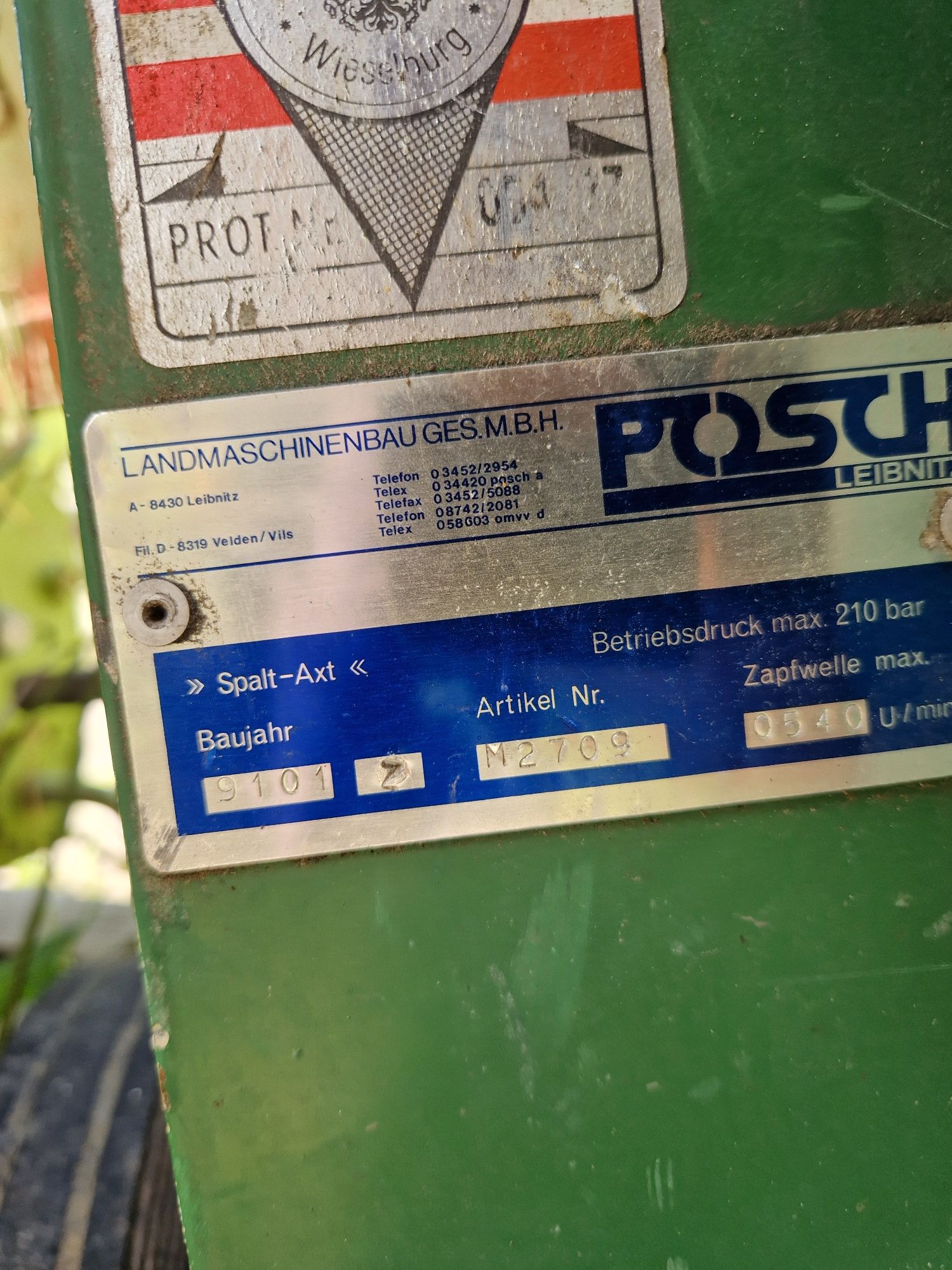 Łuparka do drewna  Posch hydrauliczna z pompą do ciągnika