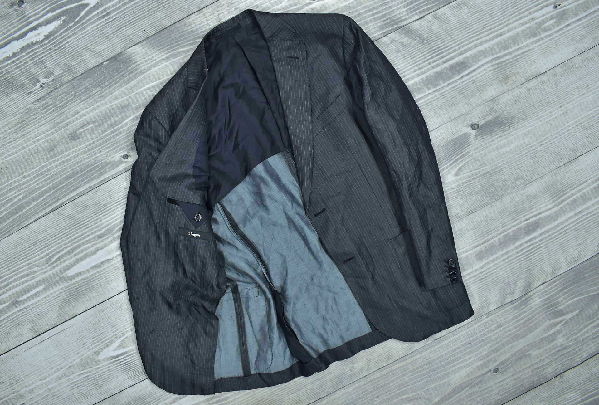 Z Zegna Lniano-Jedwabna Marynarka Męska 50