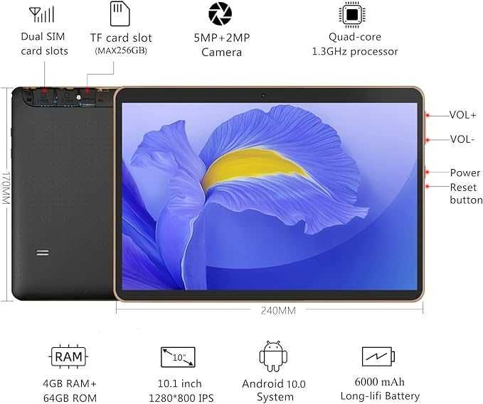 ВИТРИННЫЙ: Планшет 10.1"  4/64Gb 4G 2-SIM  6000 mAh