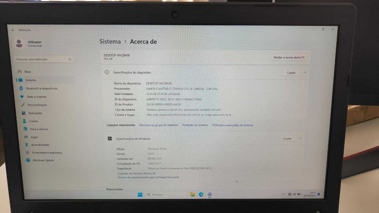 Portátil Gaming Clevo P950HR | Intel Core i7 | NVidia GTX 1070 | 32 GB
