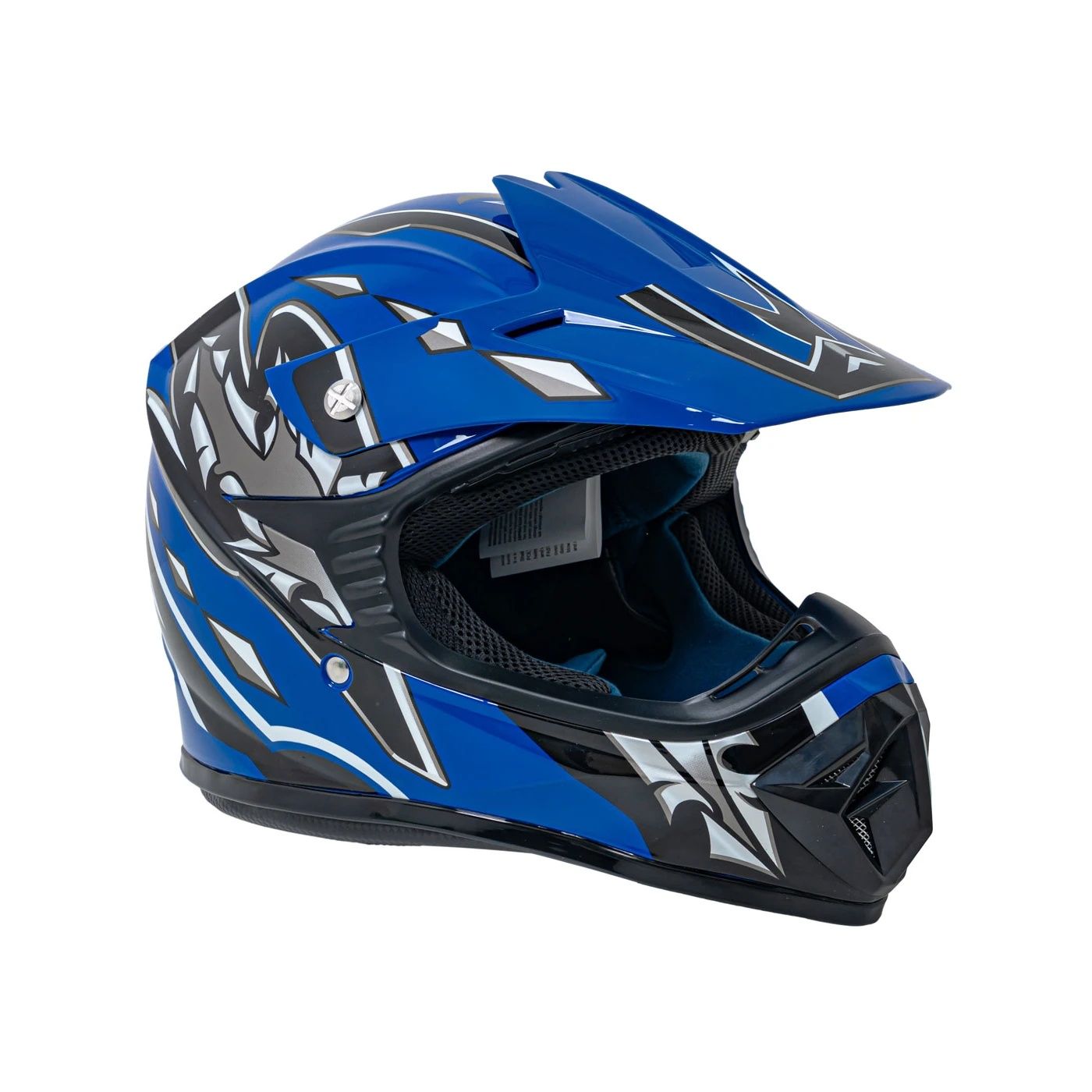 Kask Motocyklowy Enduro Niebieski L