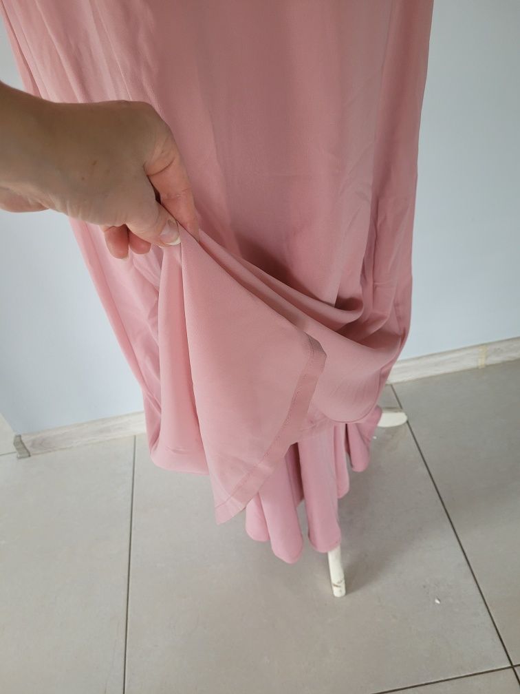 Sukienka cekinowa wesele 40 42 L XL długa maxi