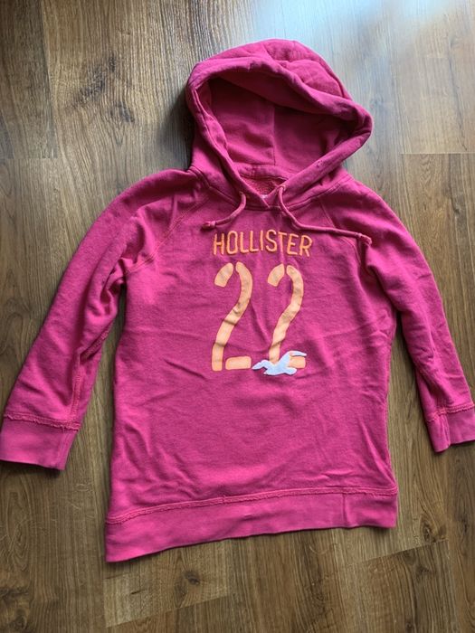 Bluza z kapturem Hollister S napis haftowany logo