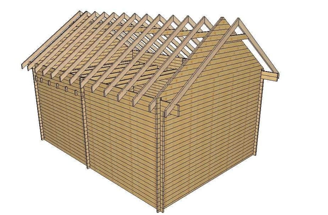 Domek 35m2, konstrukcja, Balik 43mm