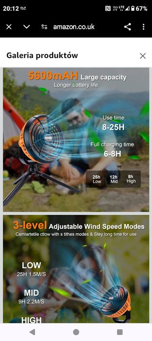 Przenośny wentylator 2 w 1