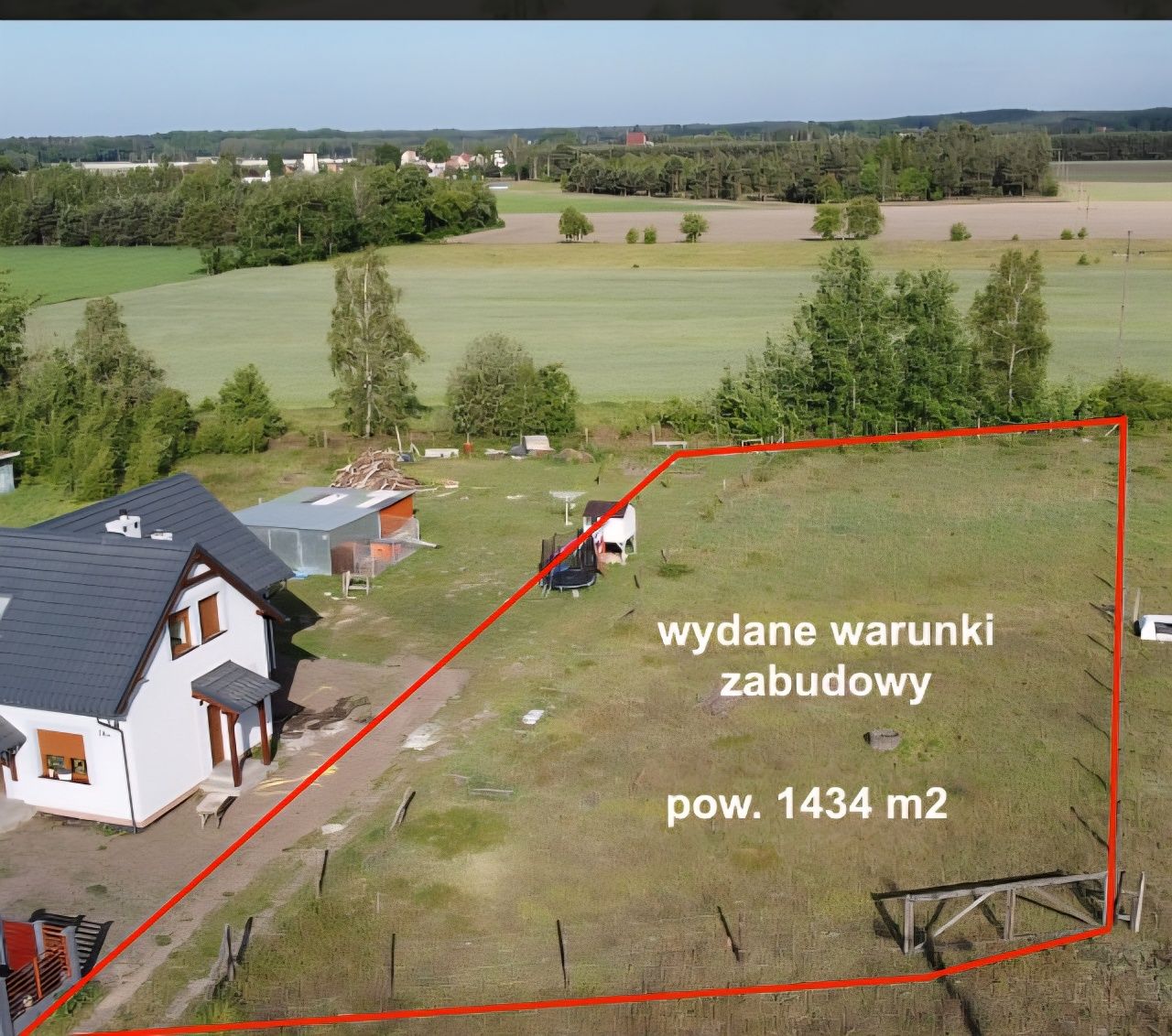 Działka budowlana okazja!! Lipa - 12km od Obornik 1434m /