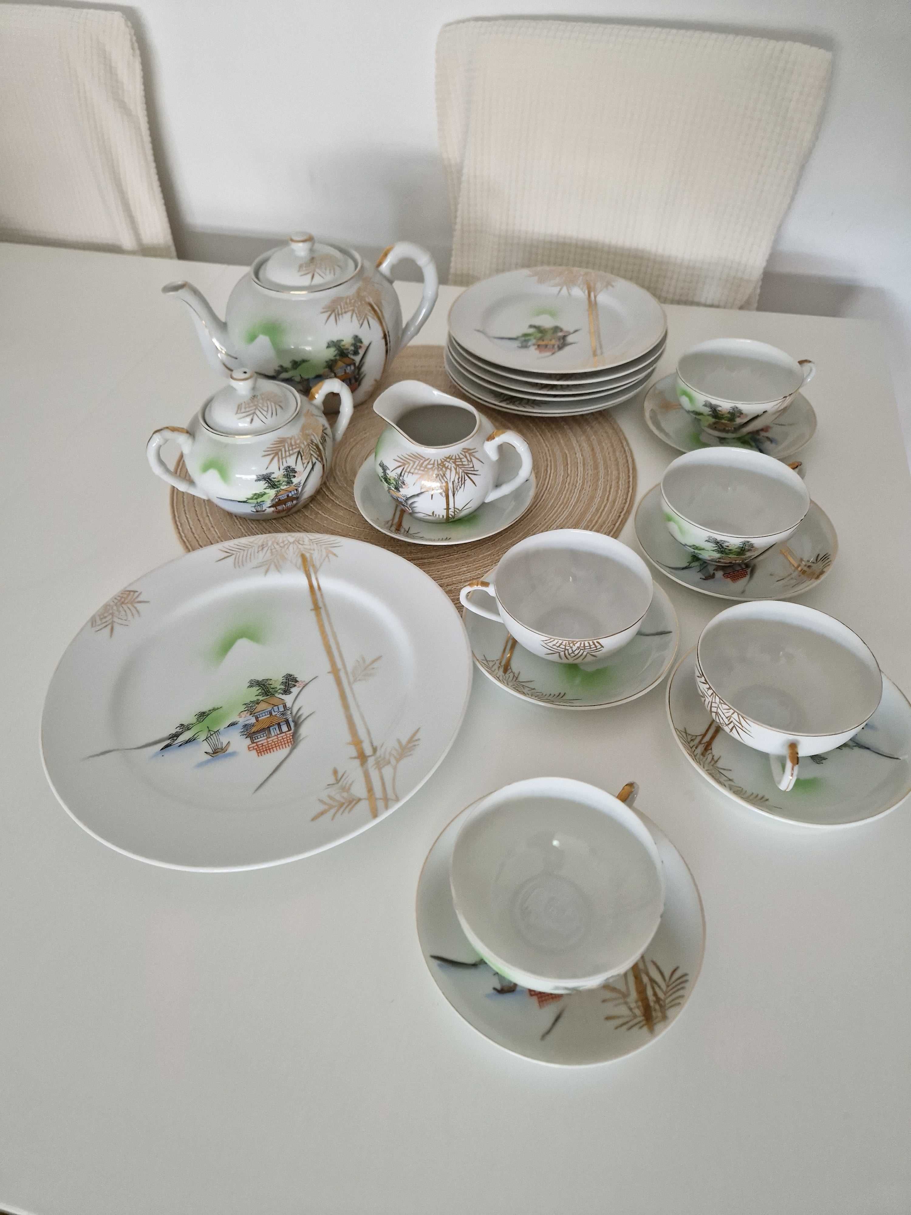 Conjunto de loiça porcelana japonesa kutani verdadeira