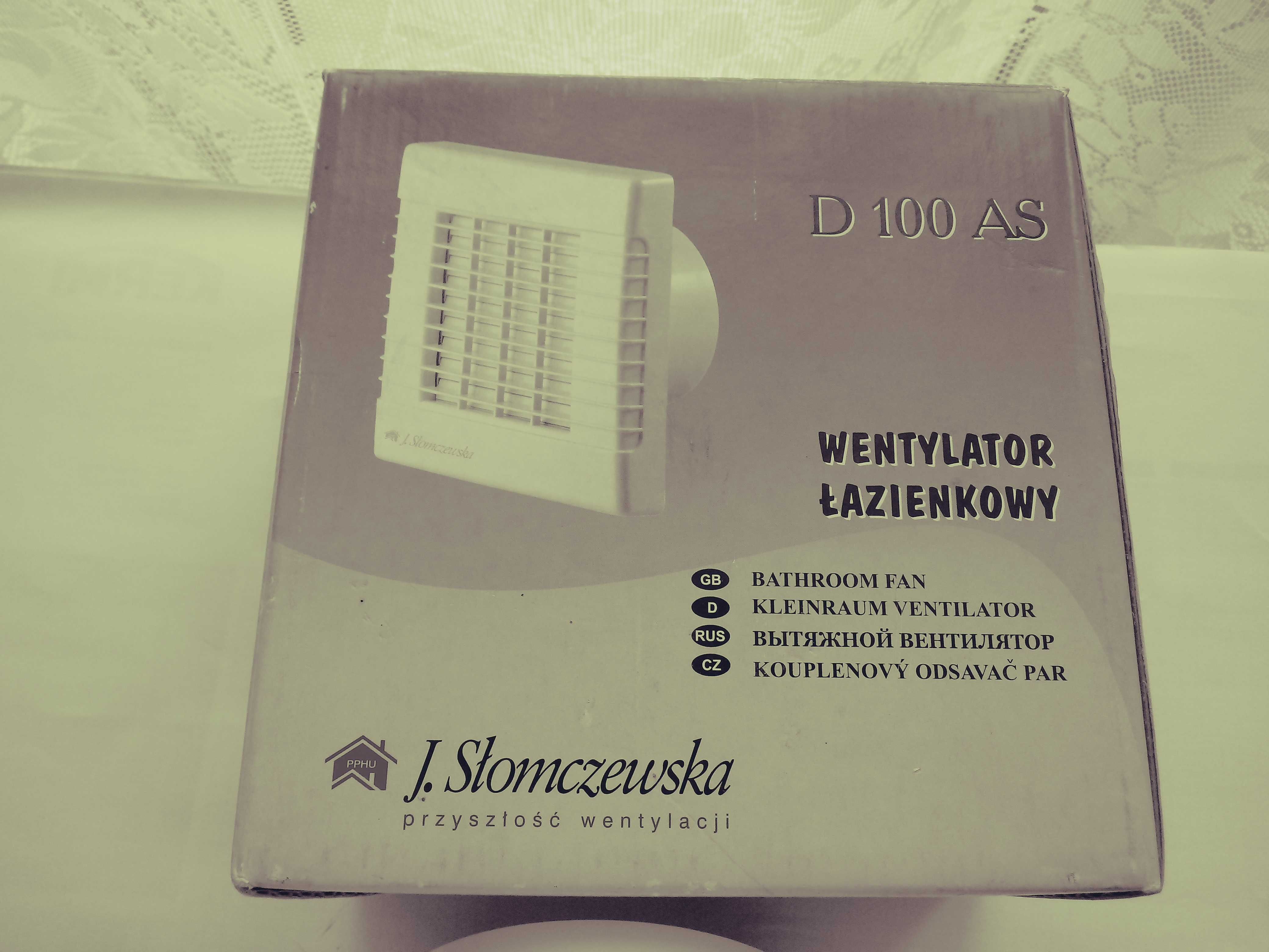 Wentylator łazienkowy D100AS z żaluzją firmy SŁOMCZEWSKA NOWY 120 zł