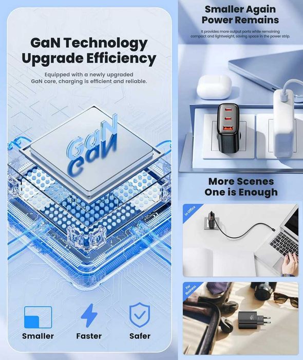 Зарядні пристрої TOOCKI GaN Quick Charger 33W С+A LED / 40W 2С+A