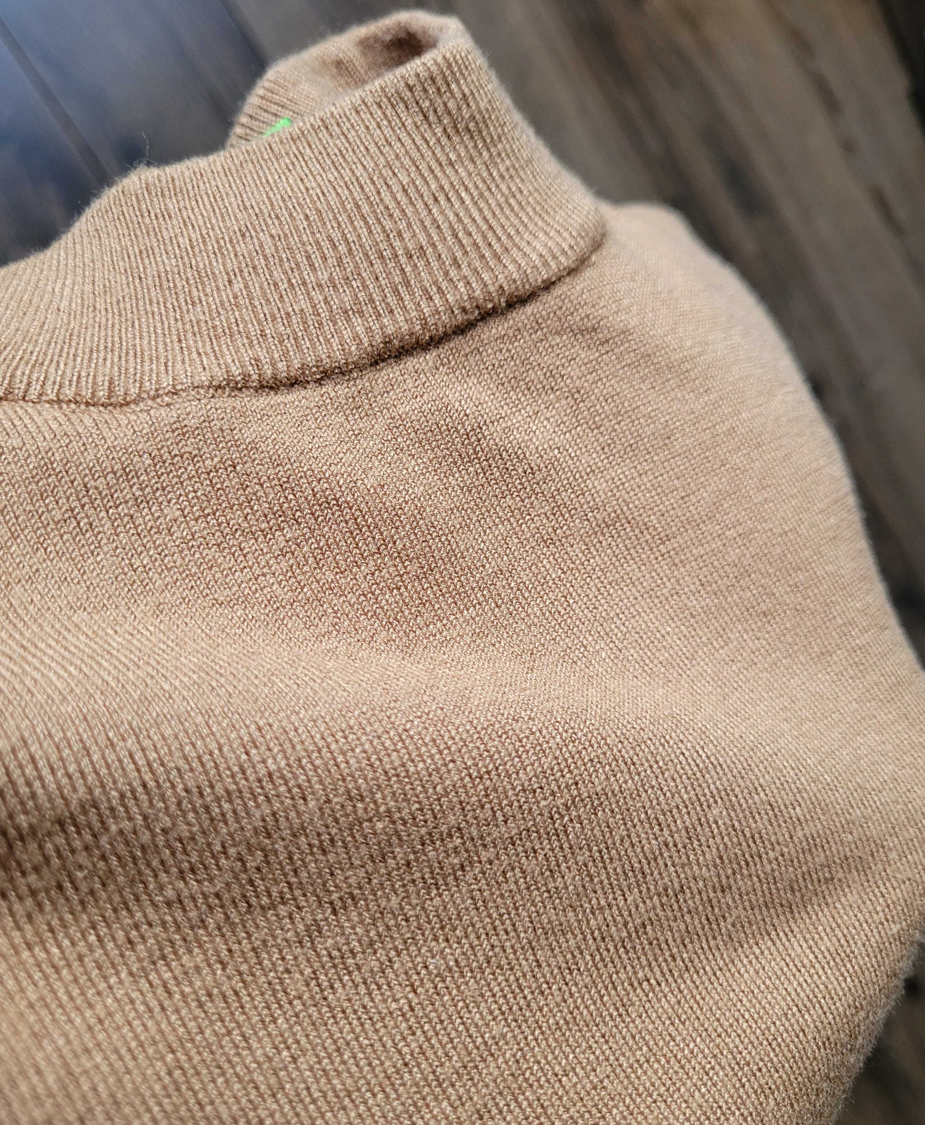 męski sweter Gianni Feraud 70% wiskoza L camel wielbłądzi jasny brąz
