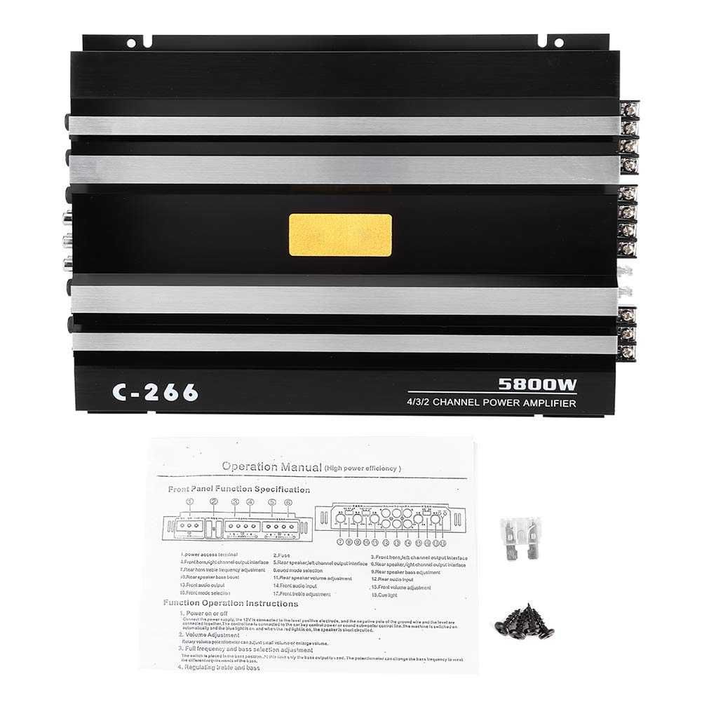 Wzmacniacz 12V 5800W uniwersalny 4-kanałowy audio stereo