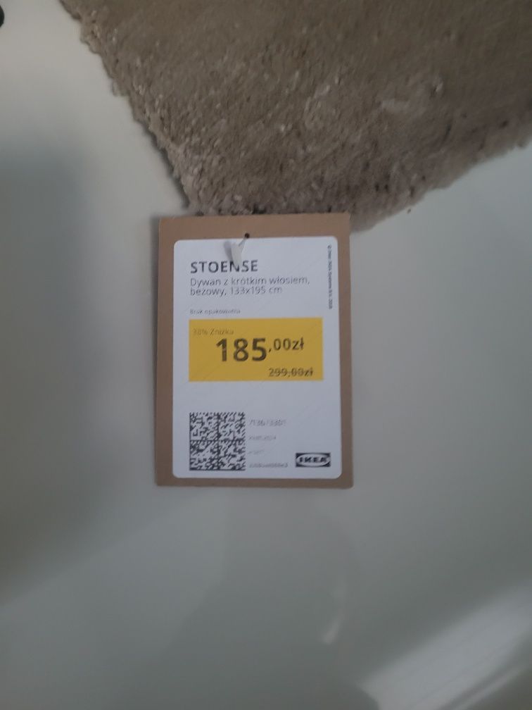 Dywan Nowy Ikea 133 x 195 cm beżowy Stoense