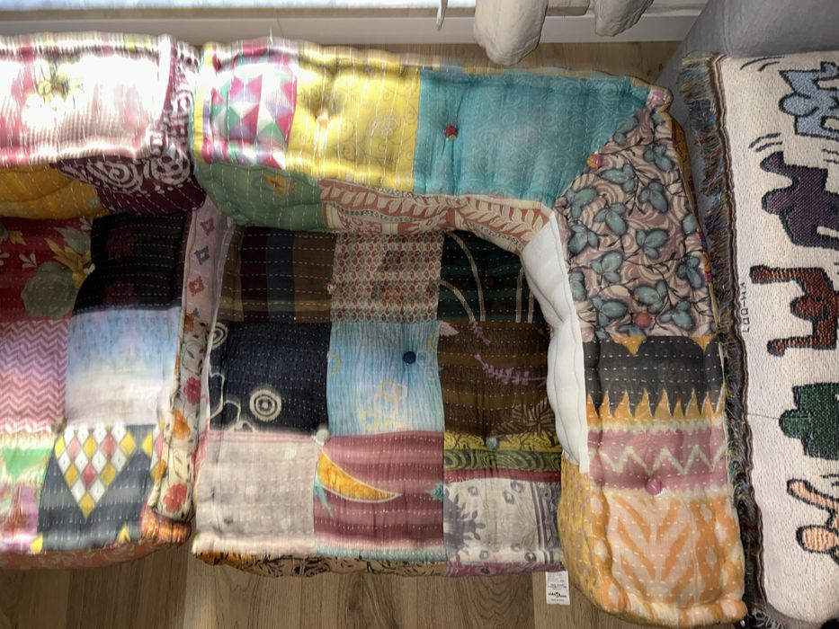 Puf modułowy, 2-osobowy, patchwork, tkanina