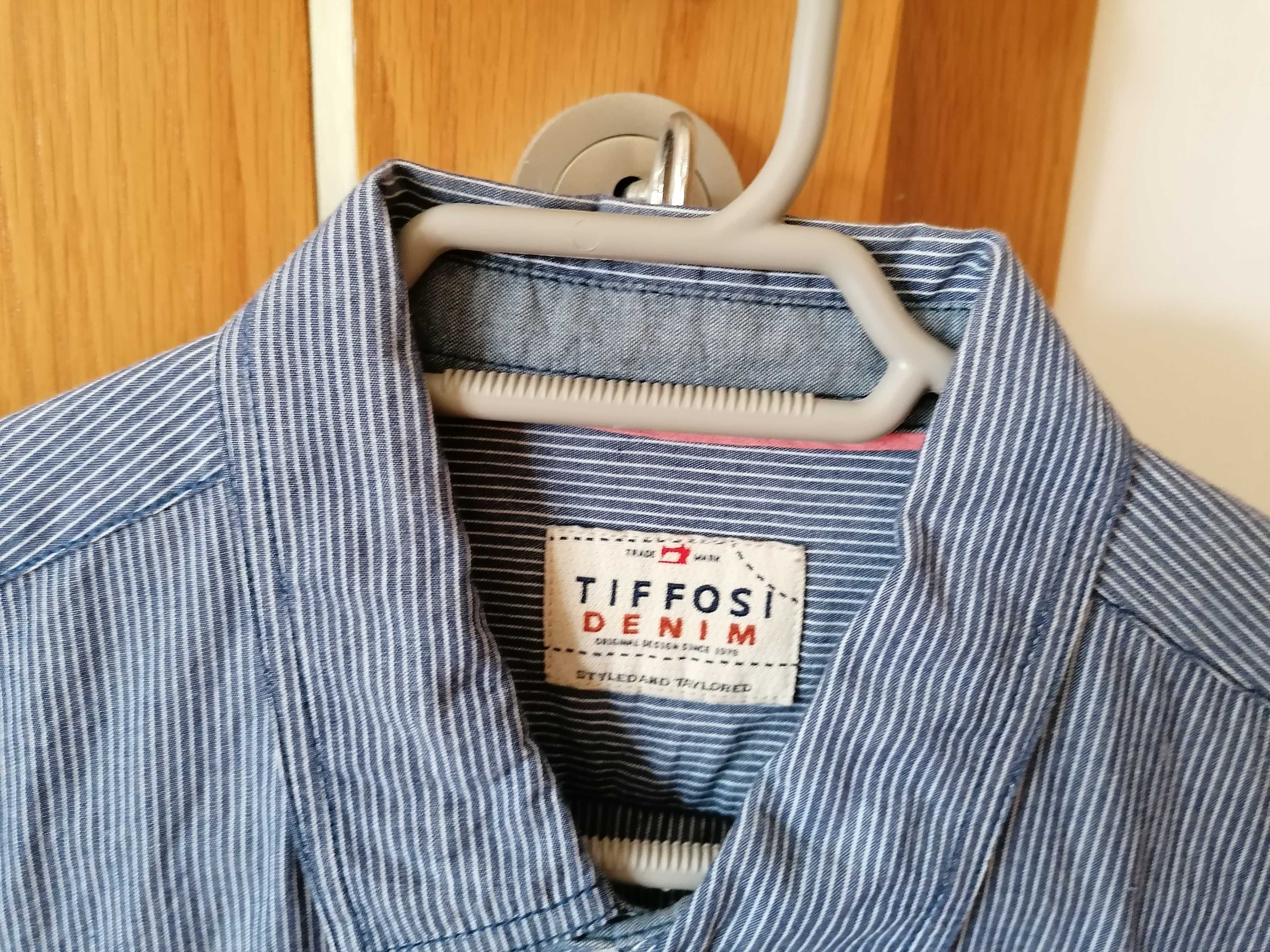 Camisa em tons de azul e branco - Tiffosi